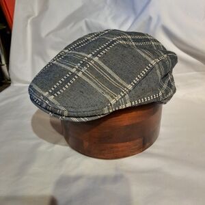 Crown Blue Plaid Flat Cap